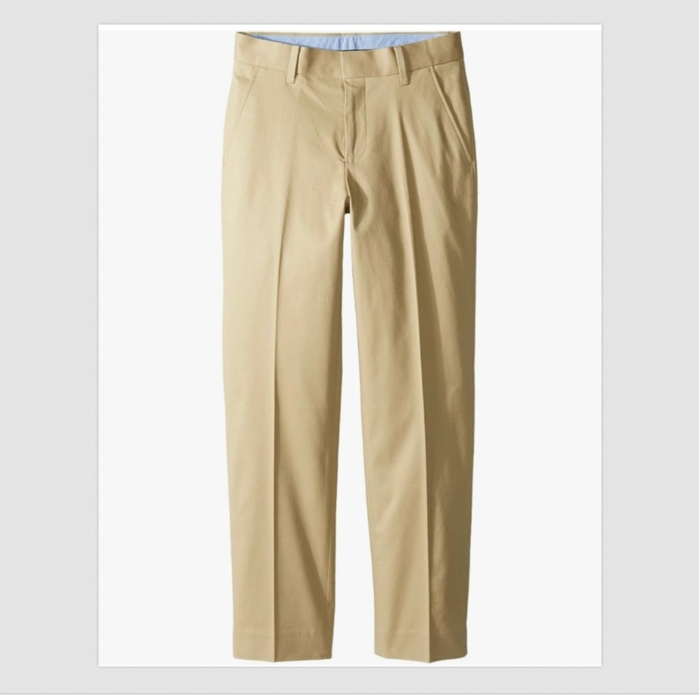 Tommy hilfger boys twill flat front dress pants tan straight leg 16